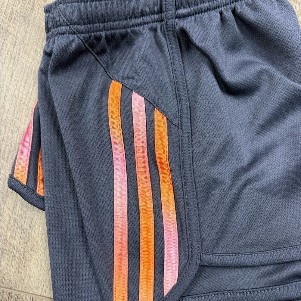 adidas Navy Running Shorts with Pink &‎ Orange Accents